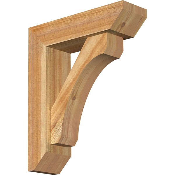 Ekena Millwork Legacy Slat Rough Sawn Bracket w/ Offset Brace, Western Red Cedar, 6"W x 20"D x 24"H BKT0604X20X24LEC06RWR - main